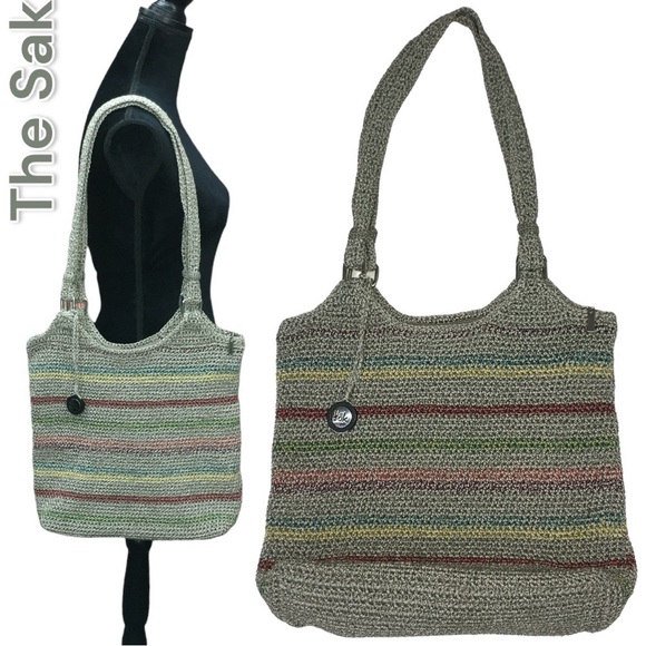 The Sak Handbags - THE SAK Belle Crochet Voyager Colorful  Striped Boho Shoulder Beach Tote Bag